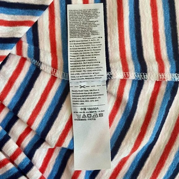 Old Navy Women's Slim-Fit Red, Blue & White Striped T-shirt - Picture 7 of 8